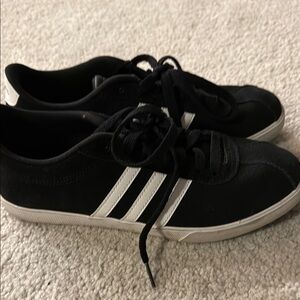 Adidas ortholite women’s  Black Sneakers with White Stripes